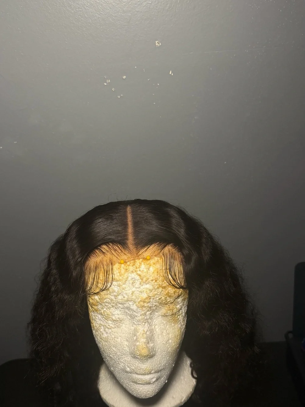 Black Curly HD lace glueless closure wig